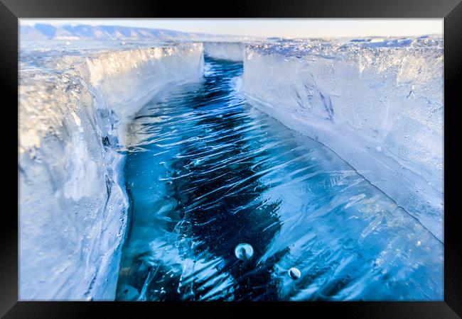 The crack of Baikal ice Framed Print by Svetlana Korneliuk