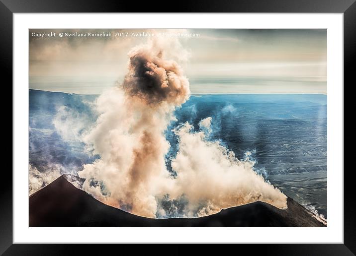 The summit of Karymsky Volcano Framed Mounted Print by Svetlana Korneliuk