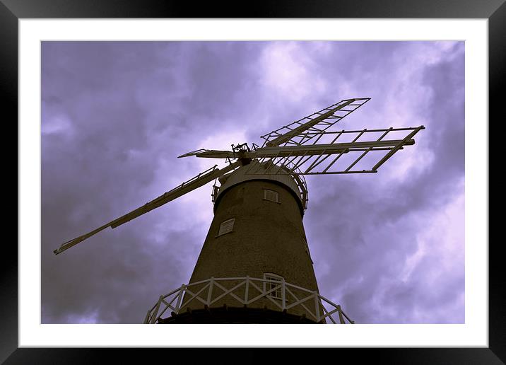  Bircham Windmill and Stormy Skies Framed Mounted Print by Paul Stokes