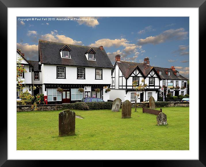 An English Village Framed Mounted Print by Paul Fell