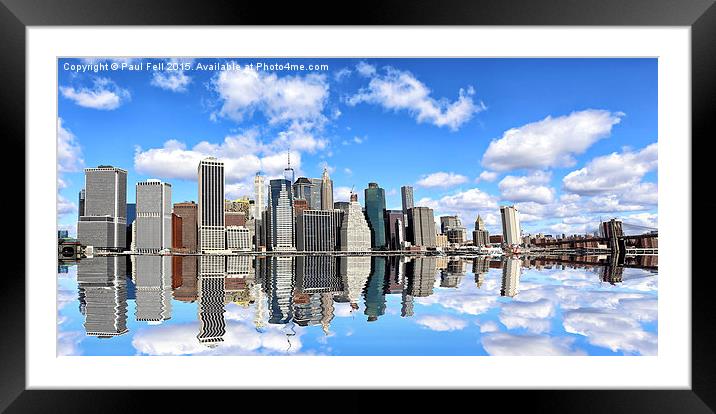 NY East River Framed Mounted Print by Paul Fell