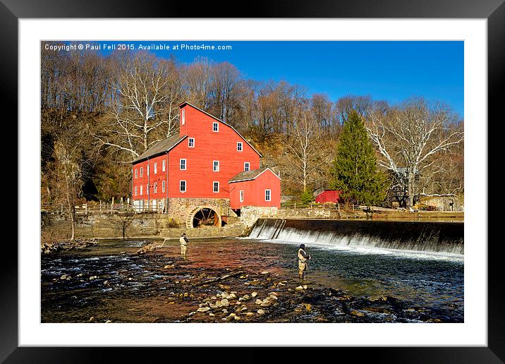 Red Mill Framed Mounted Print by Paul Fell