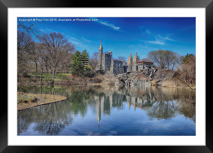 Belvedere Castle and Turtle Pond Framed Mounted Print by Paul Fell