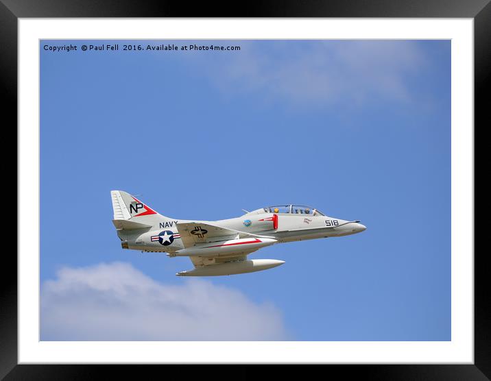 TA-4J Skyhawk Framed Mounted Print by Paul Fell