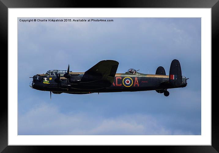  Avro Lancaster Framed Mounted Print by Charlie Kirkpatrick