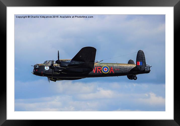  Canadian Avro Lancaster Framed Mounted Print by Charlie Kirkpatrick