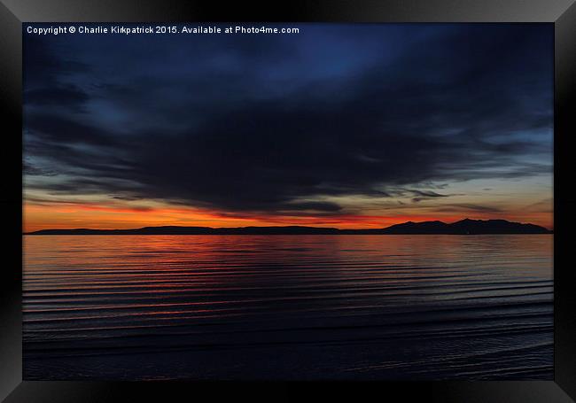  Sunset over Arran Framed Print by Charlie Kirkpatrick