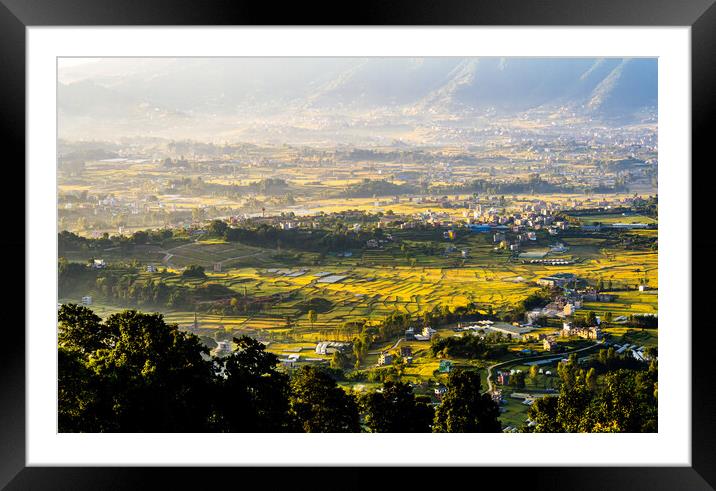 beautiful landscape view of paddy farmland Framed Mounted Print by Ambir Tolang