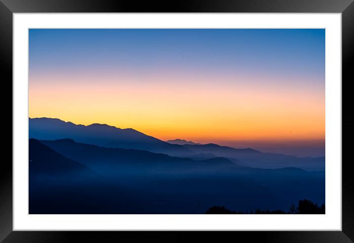 Beautiful landscape view of Sunrise Framed Mounted Print by Ambir Tolang