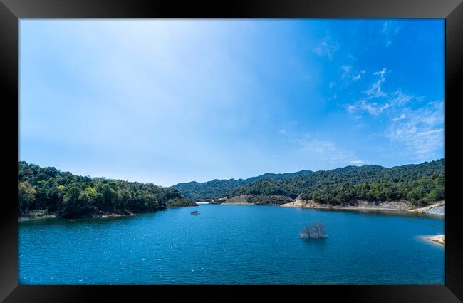 Landscape view of Dhap lake  Framed Print by Ambir Tolang