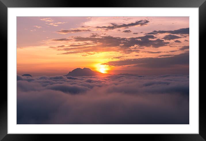 Landscape of view of Sunrise over the Cloud  Framed Mounted Print by Ambir Tolang