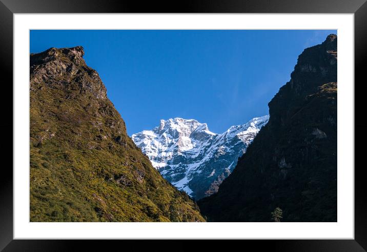  snow covered mountain range Framed Mounted Print by Ambir Tolang