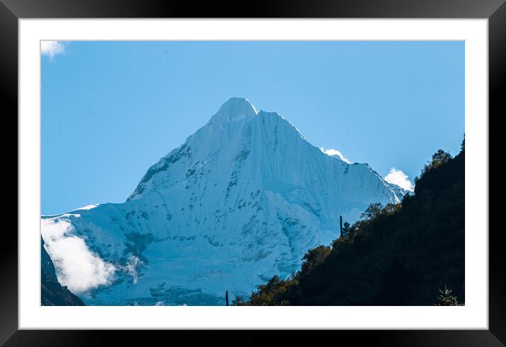  snow covered mountain range Framed Mounted Print by Ambir Tolang