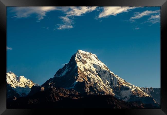 Shining Mount Annapurna South  Framed Print by Ambir Tolang