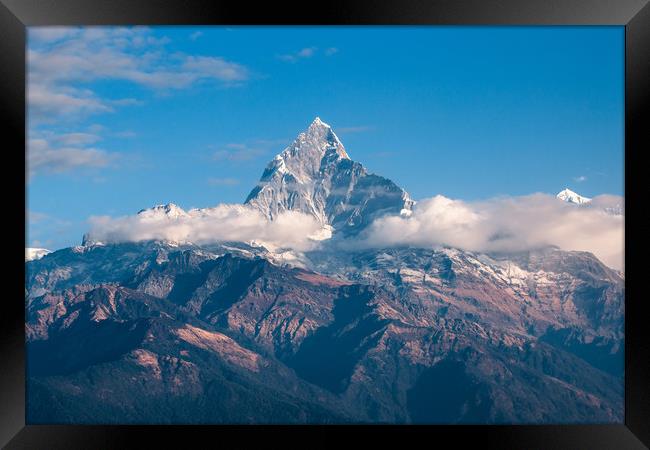 Mount Fishtail Framed Print by Ambir Tolang