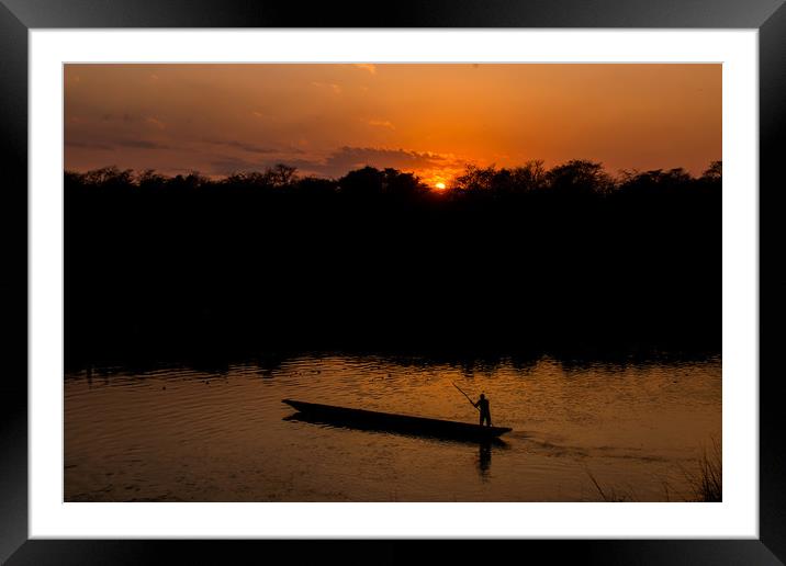 Boatman Returning  from work Framed Mounted Print by Ambir Tolang