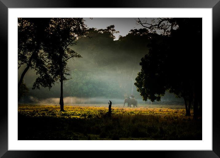 watching wildlife at Saurah, Nepal Framed Mounted Print by Ambir Tolang