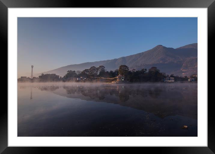 Reflection of hill Framed Mounted Print by Ambir Tolang