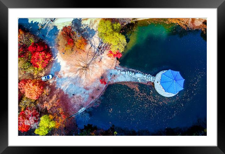 autumn season aerial view Framed Mounted Print by Ambir Tolang