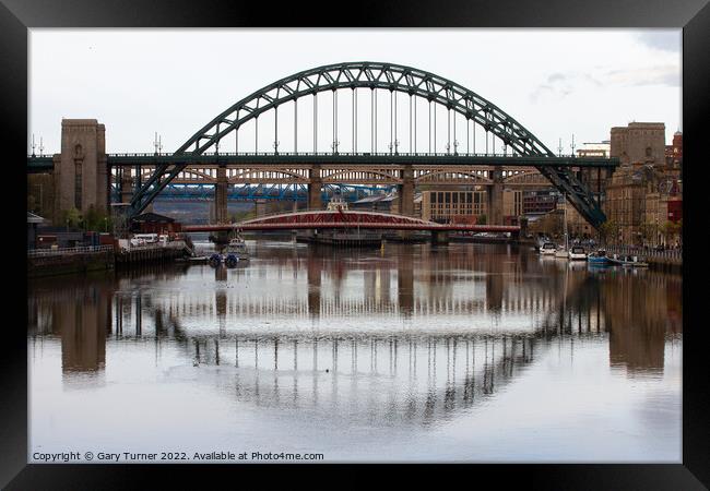 Bridges across the River Tyne Framed Print by Gary Turner