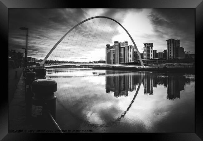 Millennium Bridge and Baltic Mill Framed Print by Gary Turner