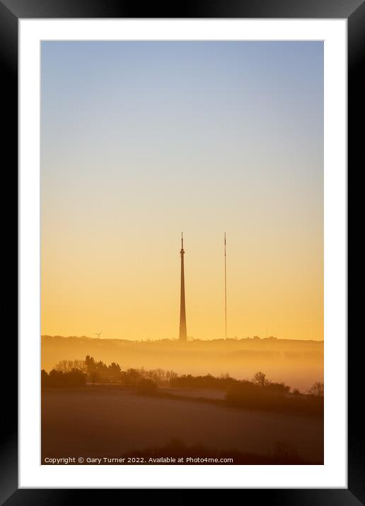 Emley Moor Sunrise Framed Mounted Print by Gary Turner