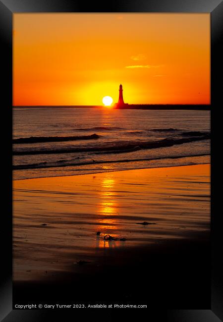 Sunrise at Roker Pier, Sunderland Framed Print by Gary Turner