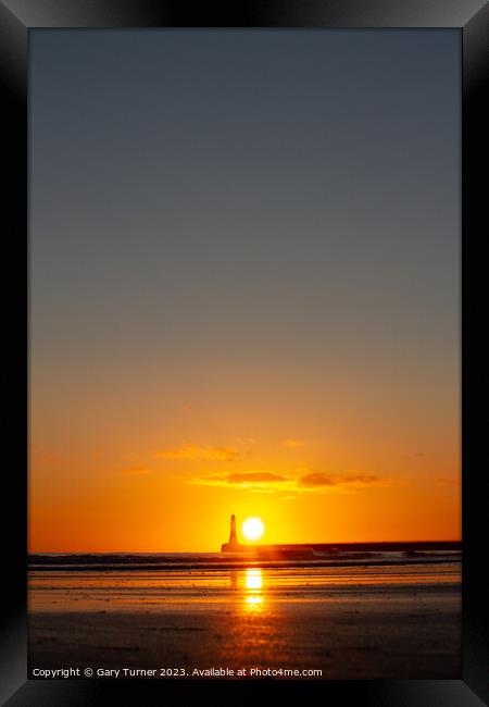 Sunrise at Roker Pier, Sunderland Framed Print by Gary Turner