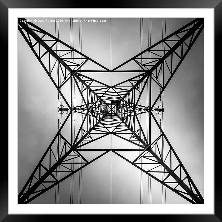 Pylon Symmetry Framed Mounted Print by Gary Turner