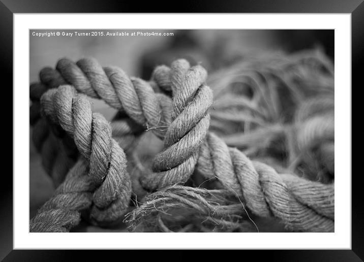 Old Rope Framed Mounted Print by Gary Turner