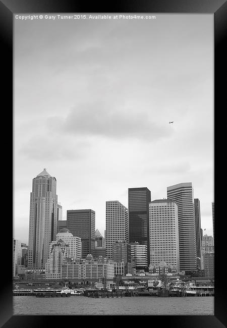 Seattle Skyline Framed Print by Gary Turner