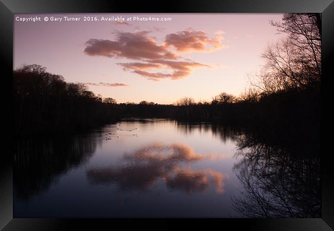 Clumber Lake Sunset Framed Print by Gary Turner