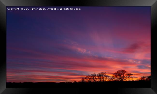 Hues of Sunset Framed Print by Gary Turner