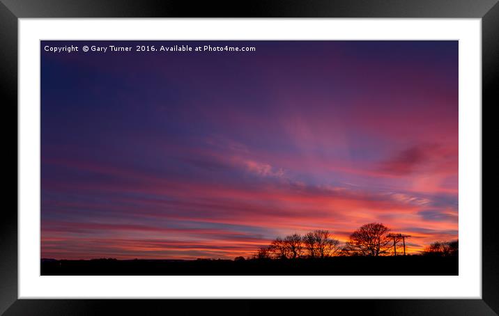 Hues of Sunset Framed Mounted Print by Gary Turner