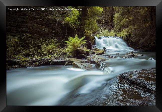 Goitstock MIll Waterfall  Framed Print by Gary Turner