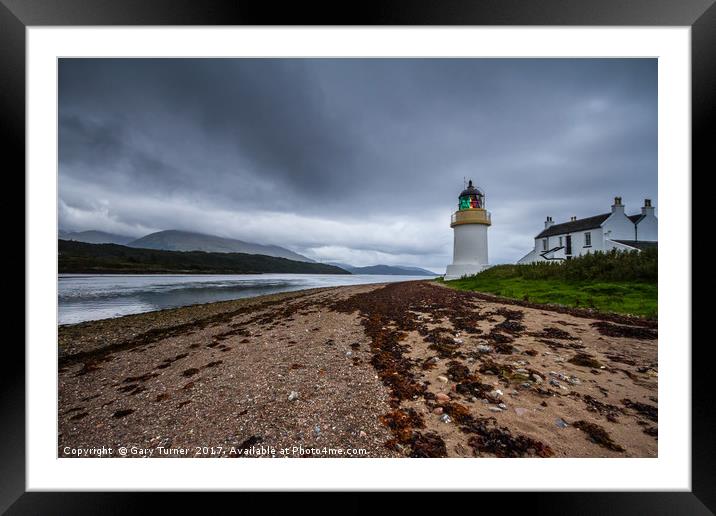 Corran Narrows Lighthouse Framed Mounted Print by Gary Turner