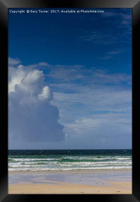 Green Sea Luskentyre Beach Framed Print by Gary Turner