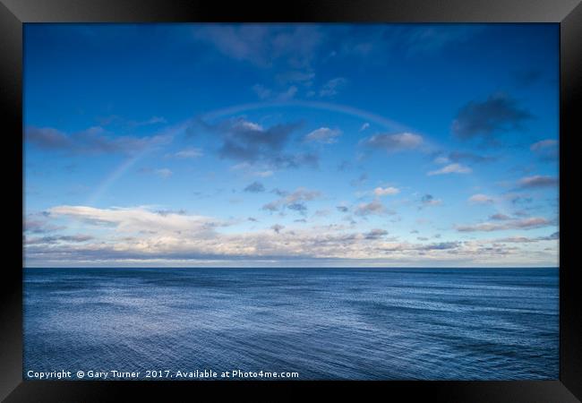 Seaham Rainbow Framed Print by Gary Turner