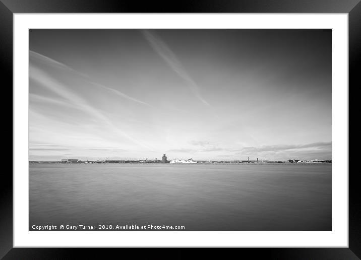 A ferry, across the Mersey Framed Mounted Print by Gary Turner