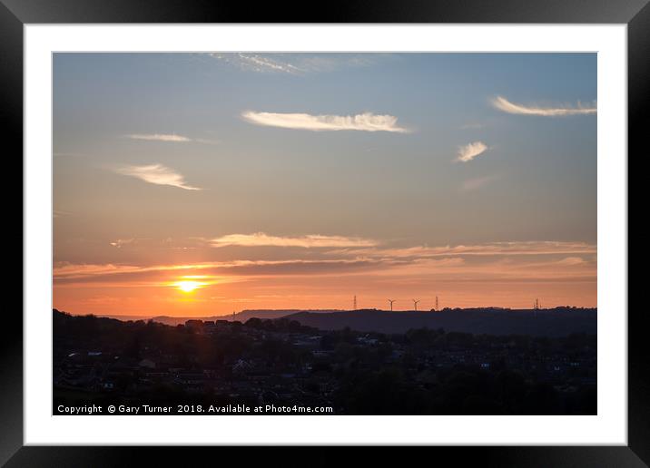 Rastrick Sunset Framed Mounted Print by Gary Turner