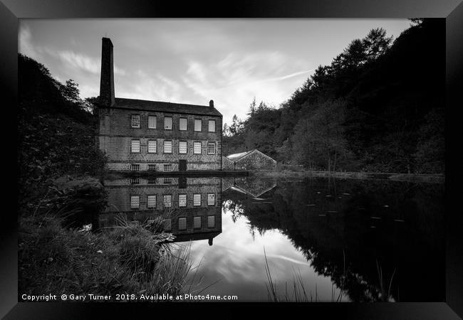 Gibson Mill Black and White Framed Print by Gary Turner