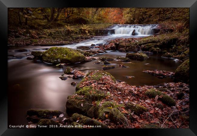 Hebden Water Falls Framed Print by Gary Turner