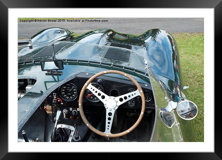  Jaguar D Type Cockpit Framed Mounted Print by Adrian Beese
