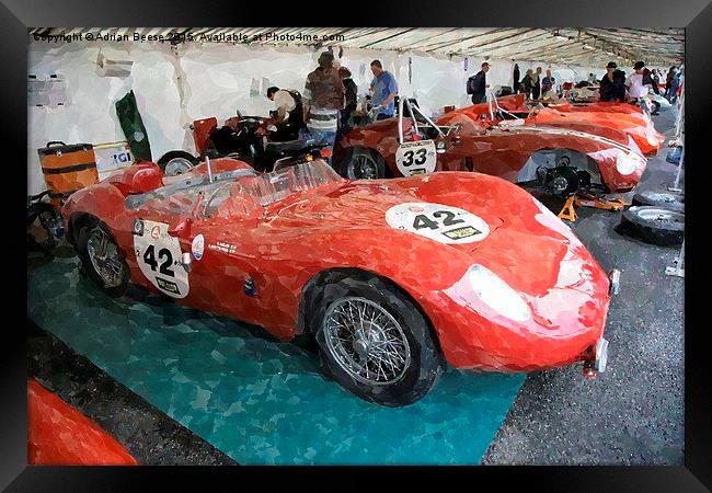  Maserati 2000s in the Maserati paddock Framed Print by Adrian Beese
