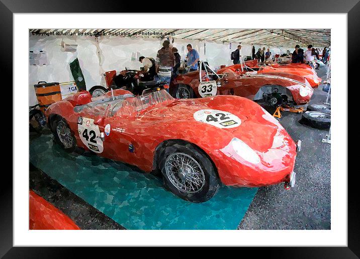  Maserati 2000s in the Maserati paddock Framed Mounted Print by Adrian Beese