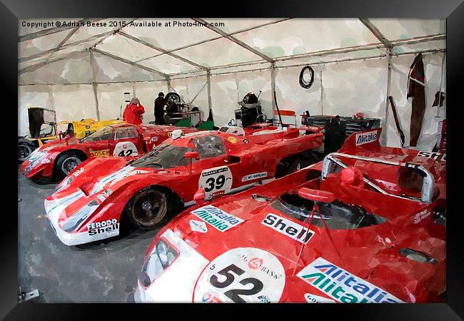  Classic racing Ferrari and Alfa Romeos Framed Print by Adrian Beese