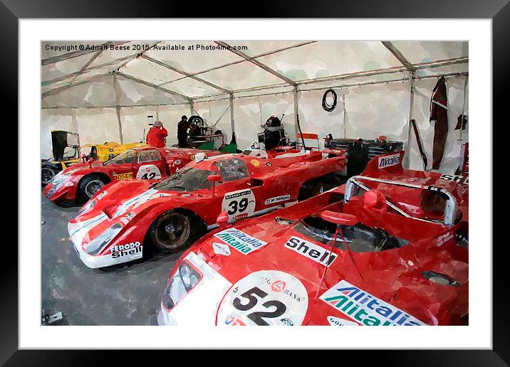  Classic racing Ferrari and Alfa Romeos Framed Mounted Print by Adrian Beese