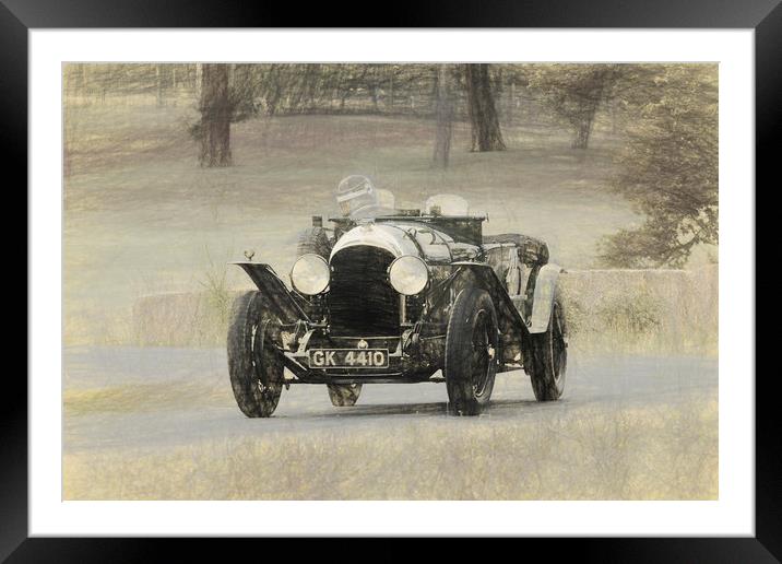 Vintage Bentley Sports Car Framed Mounted Print by Adrian Beese
