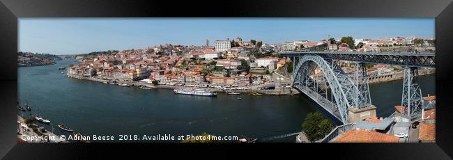 Porto and the River Douro Framed Print by Adrian Beese