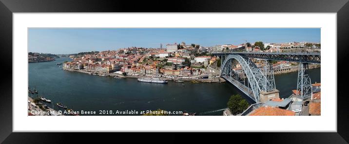Porto and the River Douro Framed Mounted Print by Adrian Beese
